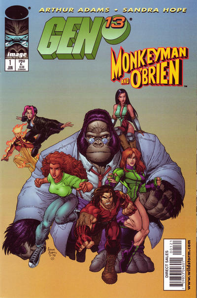 Gen 13 / MonkeyMan & O'Brien 1998 #1 Alternate Cover - back issue - $3.00