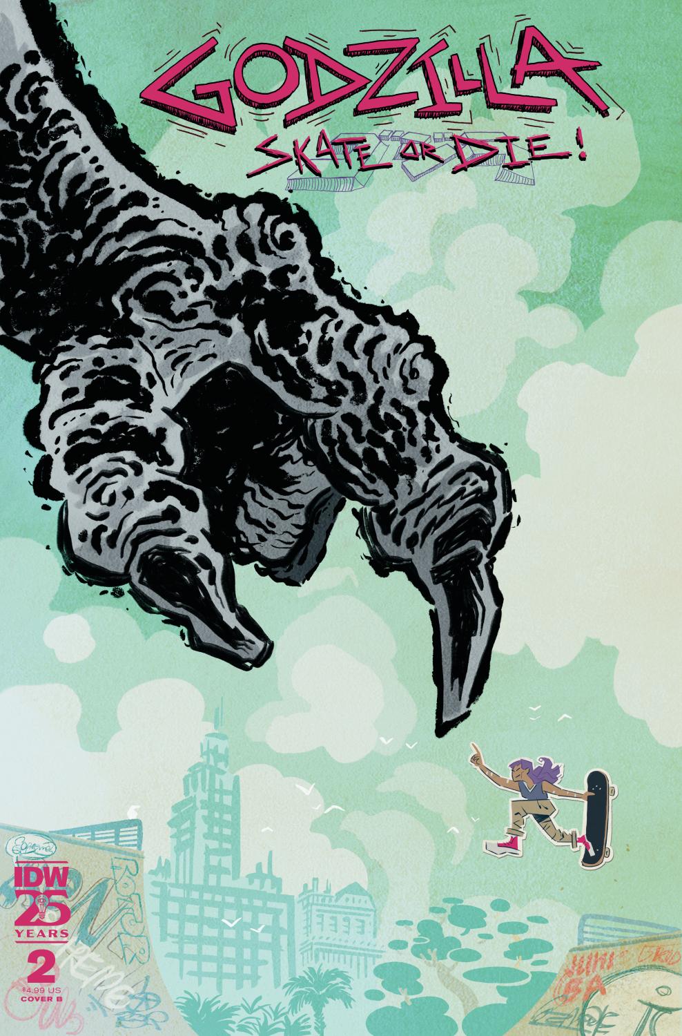 GODZILLA SKATE OR DIE #2 VAR B BA CVR B