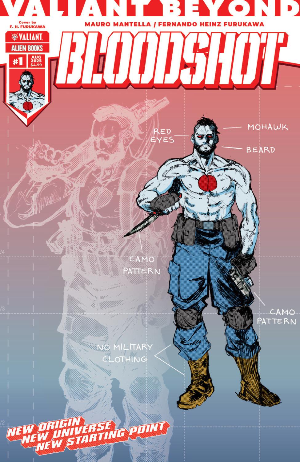 VALIANT BEYOND BLOODSHOT #1 VAR D HEINZ FURUKAWA DESIGN VAR CVR D