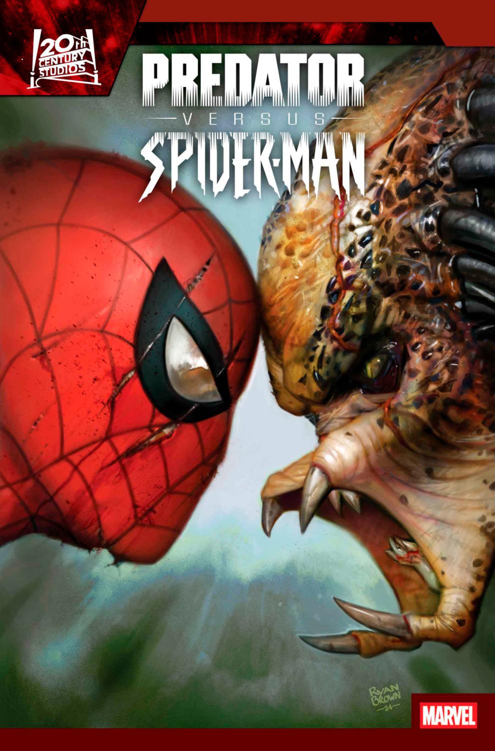 PREDATOR VS SPIDER-MAN #1 RYAN BROWN VAR CVR D