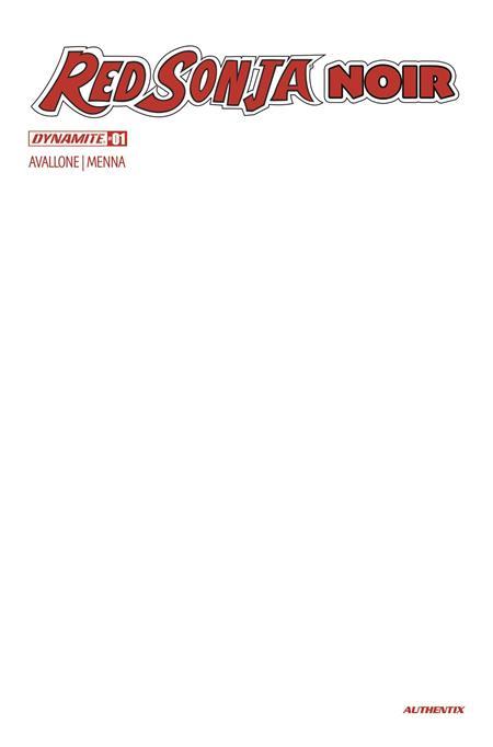 RED SONJA NOIR #1 ONE SHOT CVR D BLANK AUTHENTIX VAR