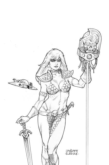 RED SONJA ATTACKS MARS #4 CVR I INC 1:20 JOSEPH MICHEAL LINSNER LINE ART VIRGIN VAR (OF 4)
