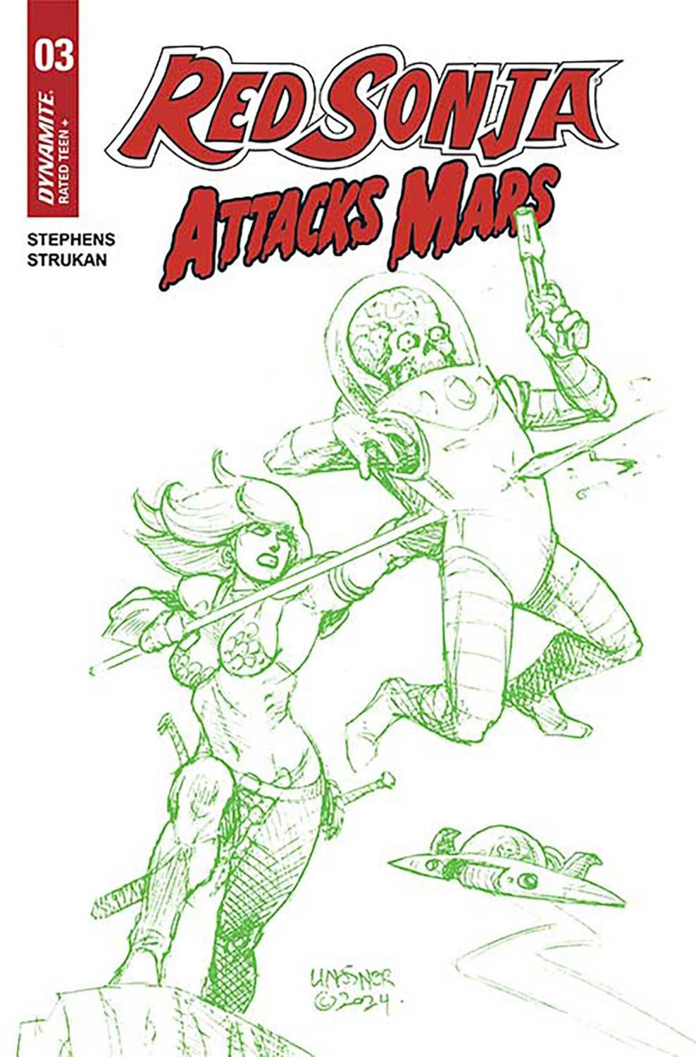 RED SONJA ATTACKS MARS #3 CVR K FOC 7 COPY INCV LINSNER MART