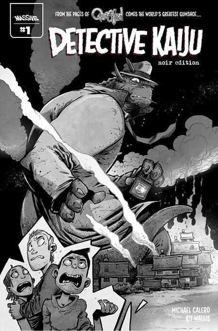 DETECTIVE KAIJU #1 CVR G KIT WALLIS NOIR EDITION LUNAR EXCLUSIVE VAR LIMITED TO 1954 COPIES ALLOCATIONS MAY OCCUR OF 4