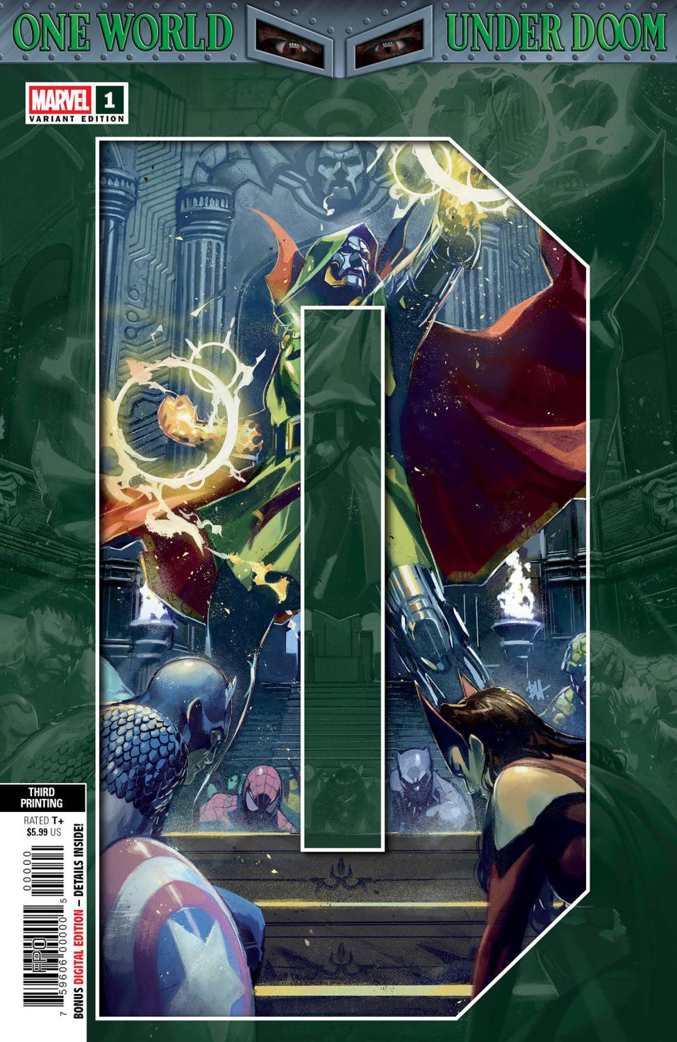 ONE WORLD UNDER DOOM #1 BEN HARVEY 3RD PRINTING VAR CVR A