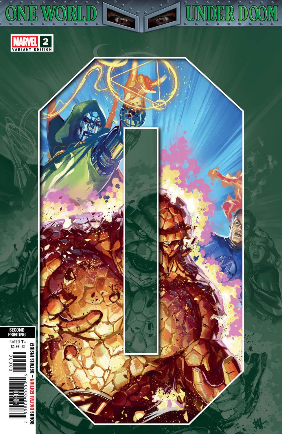 ONE WORLD UNDER DOOM #2 BEN HARVEY 2ND PRINTING VAR CVR H