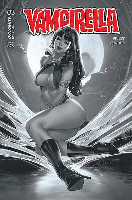 VAMPIRELLA 2025 #3 CVR Z INC 1:7 ELIAS CHATZOUDIS BW VAR 1:7 INCV