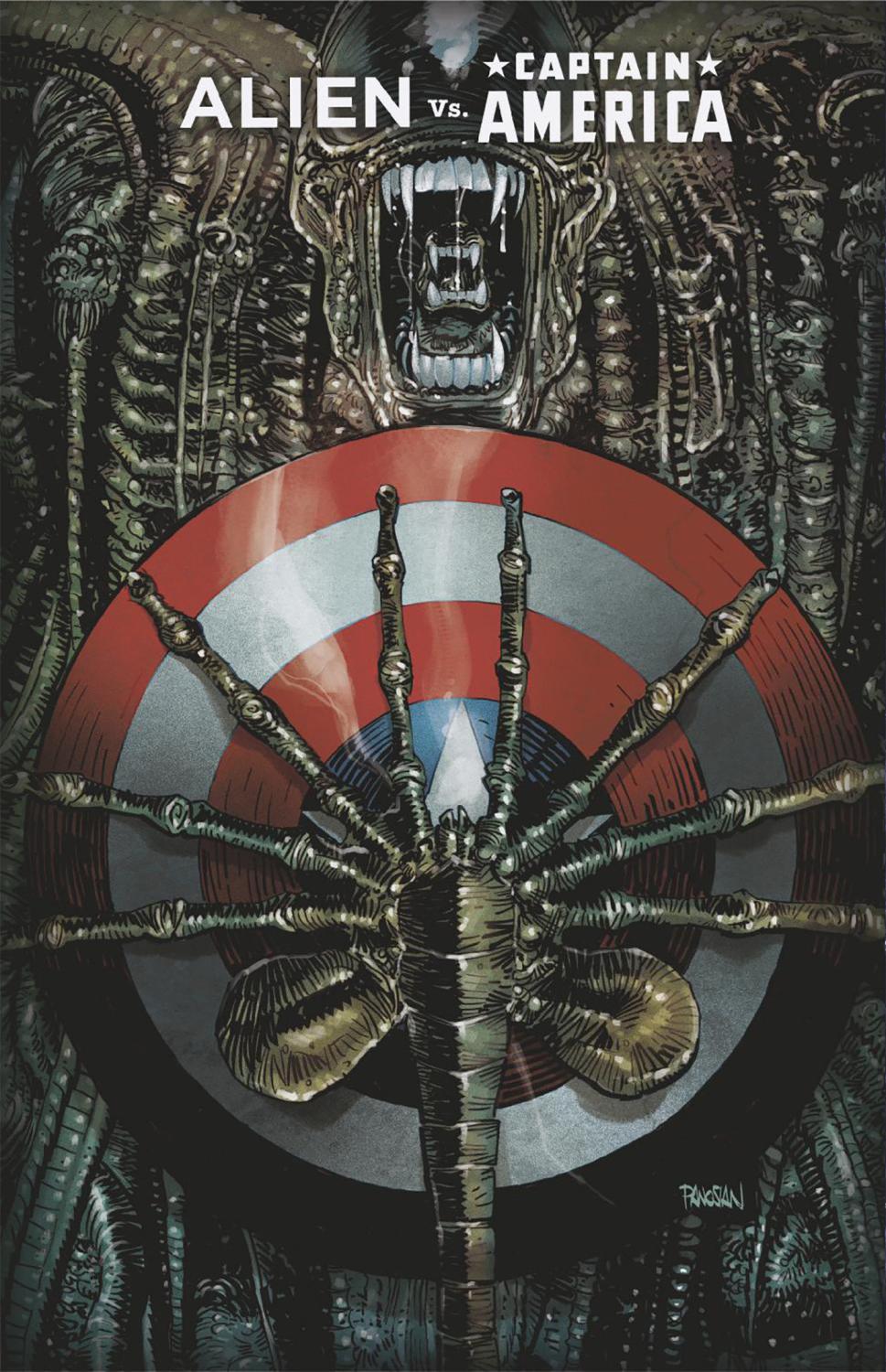 ALIEN VS CAPTAIN AMERICA #1 DAN PANOSIAN FOIL VAR CVR B