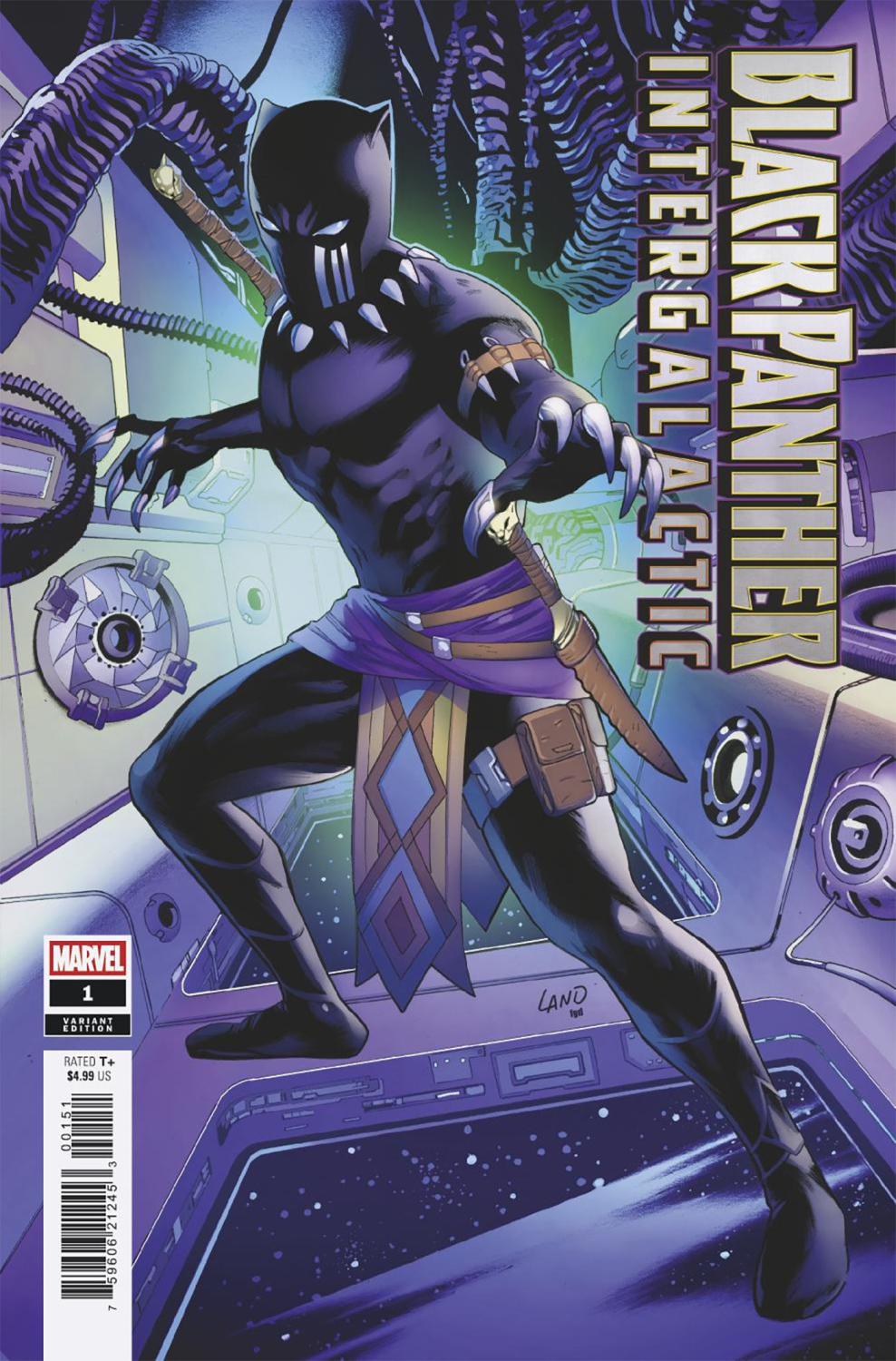 BLACK PANTHER INTERGALACTIC #1 GREG LAND BLACK PANTHER VAR CVR E