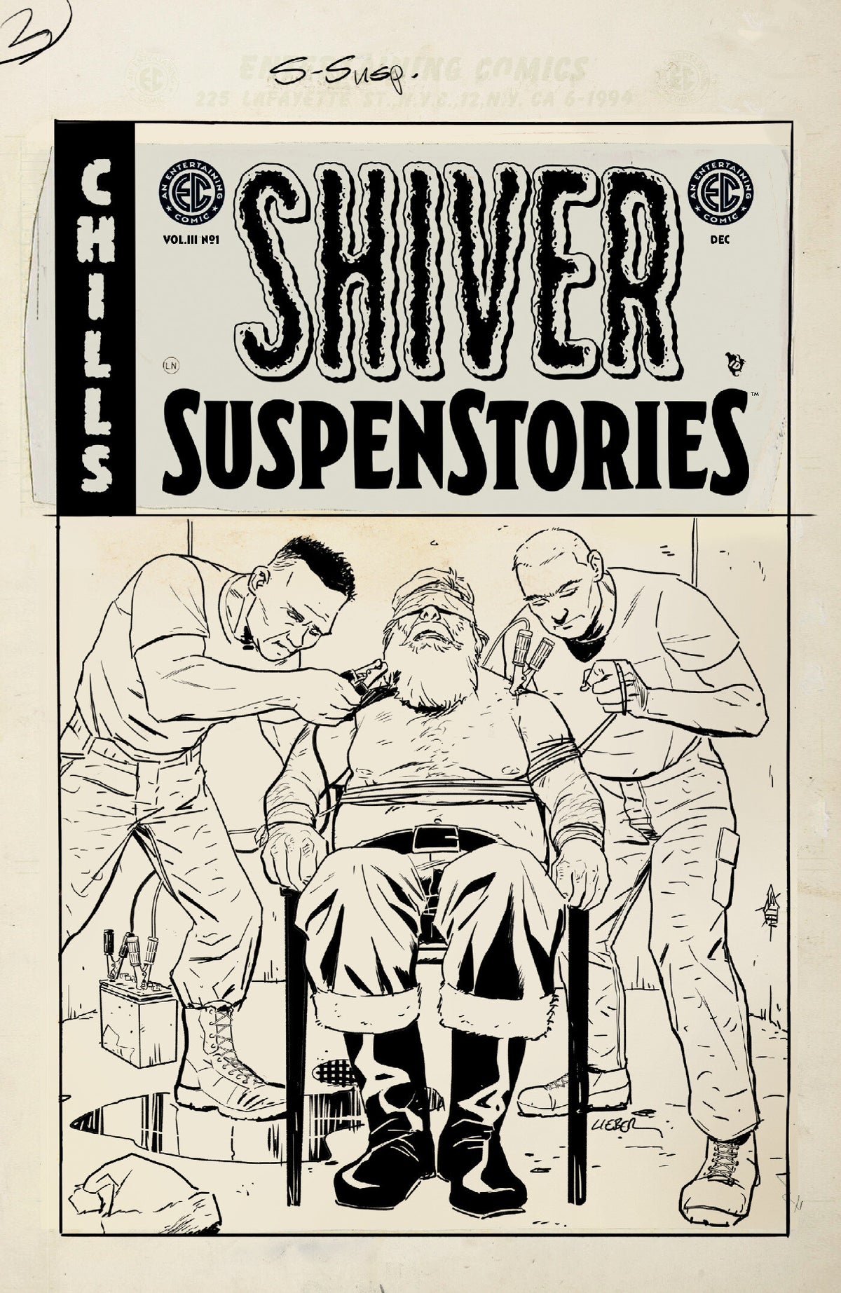 EC SHIVER SUSPENSTORIES 3 #1 COVER D STEVE LIEBER BW ARTIST EDITION 1:20 VAR CVR D 1:20 INCV