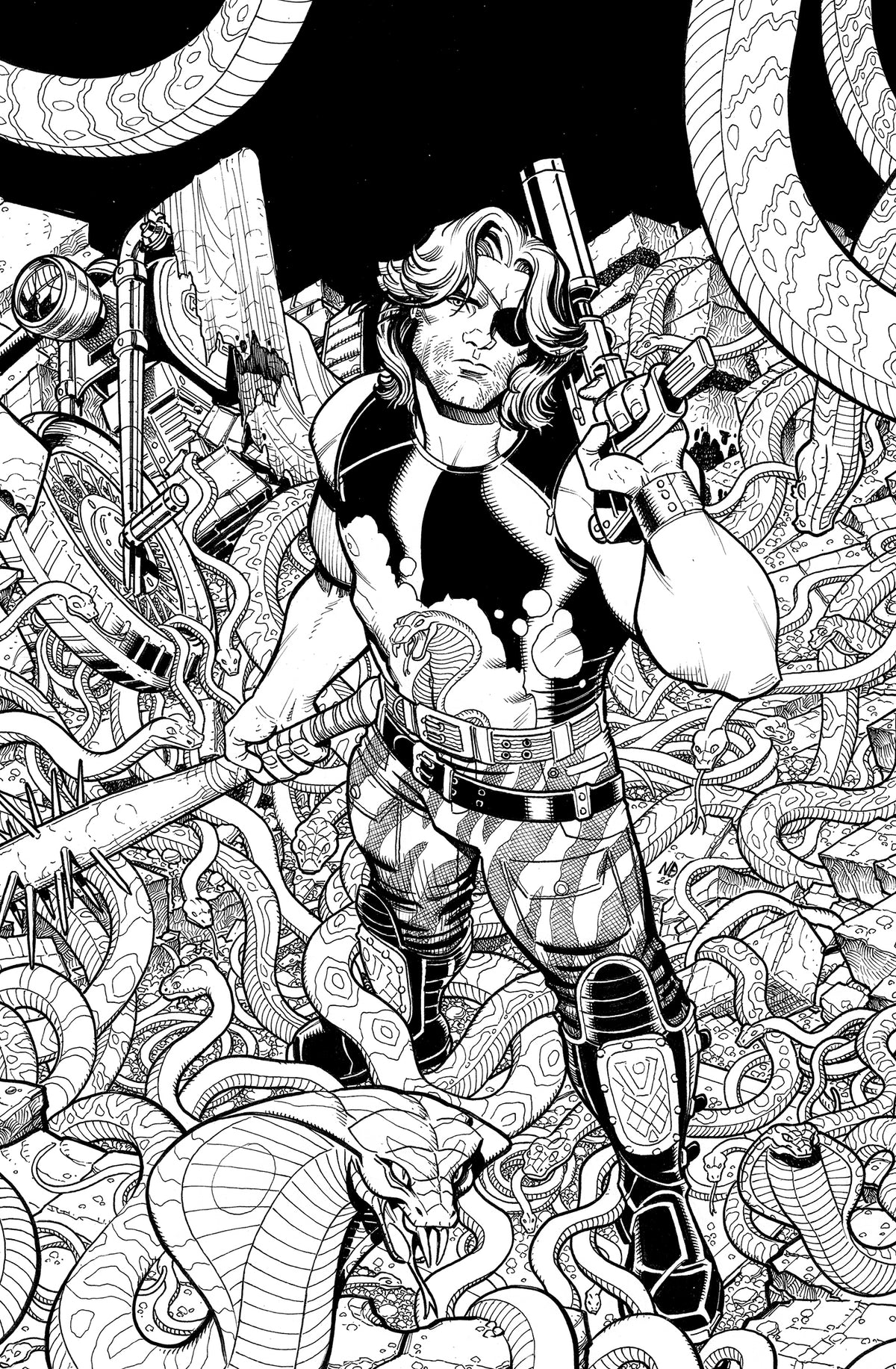 ESCAPE FROM NEW YORK ESCAPE FROM CHICAGO #1 2ND PTG CVR B NICK BRADSHAW JIM CHARALAMPIDIS BW VAR
