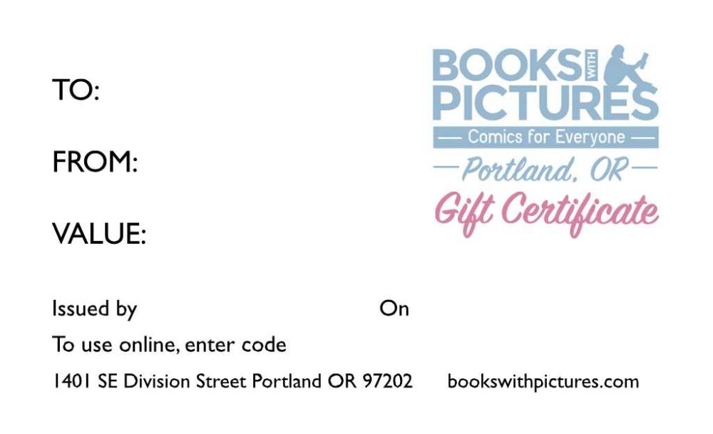BOOKS WITH PICTURES IN-STORE GIFT CERTIFICATE