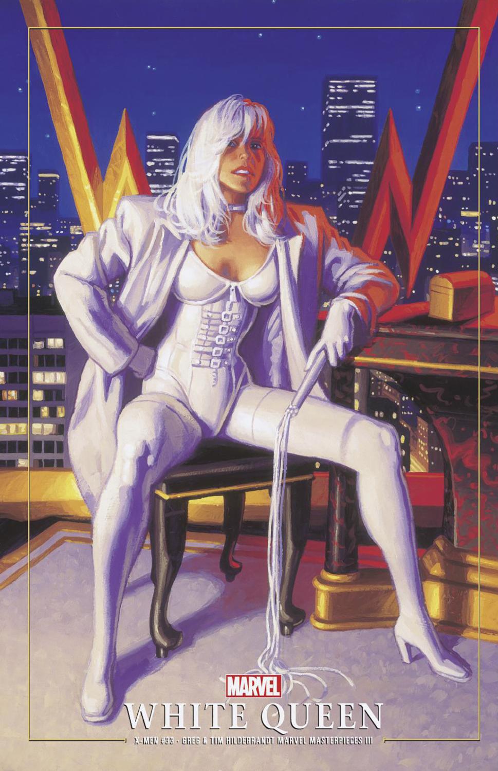 X-MEN #33 GREG AND TIM HILDEBRANDT WHITE QUEEN MARVEL MASTERPIECES III VAR FHX CVR C