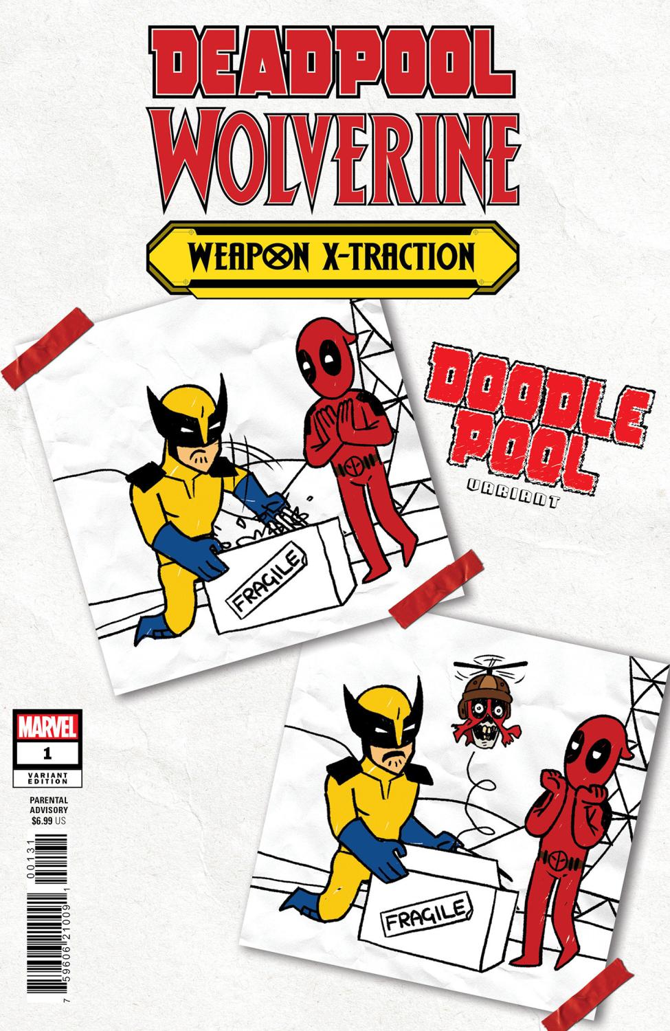 DEADPOOL WOLVERINE WEAPON X-TRACTION #1 DOODLEPOOL VAR CVR C