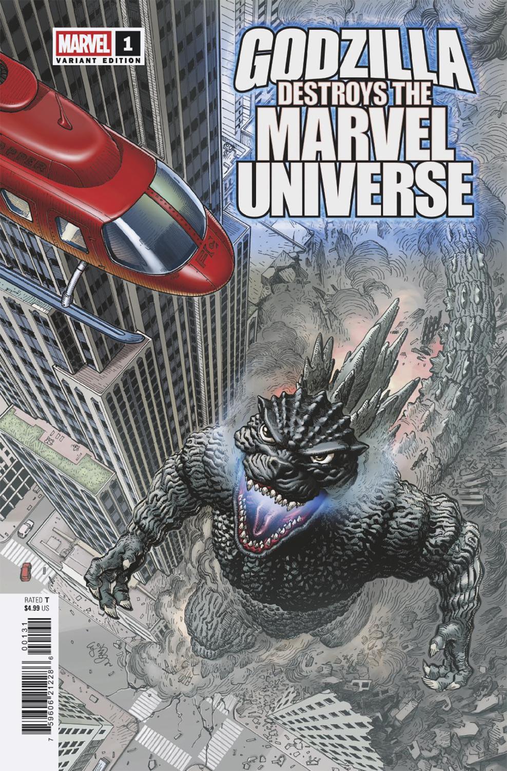 GODZILLA DESTROYS THE MARVEL UNIVERSE #1 EJ SU FAN FAVORITE VAR CVR C