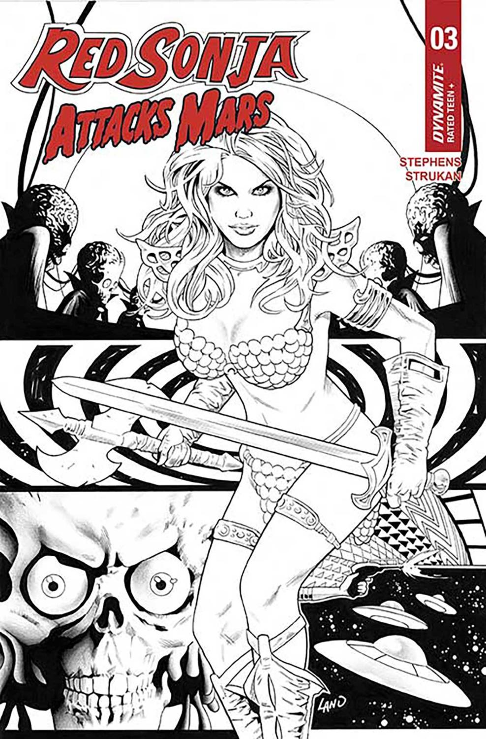 RED SONJA ATTACKS MARS #3 CVR J FOC 7 COPY INCV LAND LINE AR CVR