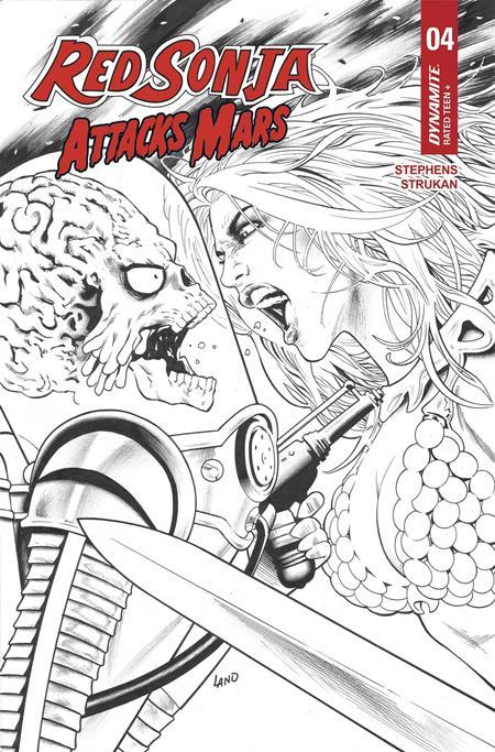 RED SONJA ATTACKS MARS #4 CVR J INC 1:7 GREG LAND LINE ART VAR (OF 4)