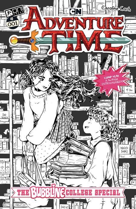ADVENTURE TIME 2025 THE BUBBLINE COLLEGE SPECIAL # 1 ONE SHOT CVR D INC 1:10 CHLOE STAWSKI B&W VAR