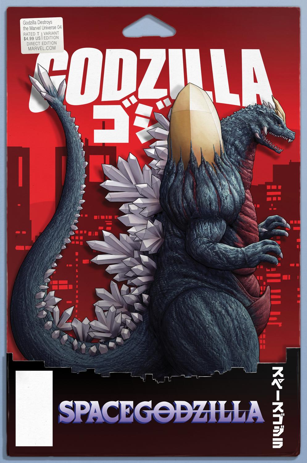 GODZILLA DESTROYS THE MARVEL UNIVERSE #4 JOHN TYLER CHRISTOPHER ACTION FIGURE VAR CVR C