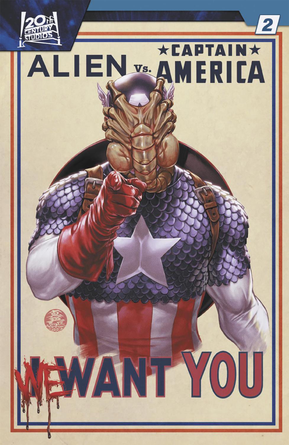 ALIEN VS CAPTAIN AMERICA #2 MARK BROOKS VAR CVR C