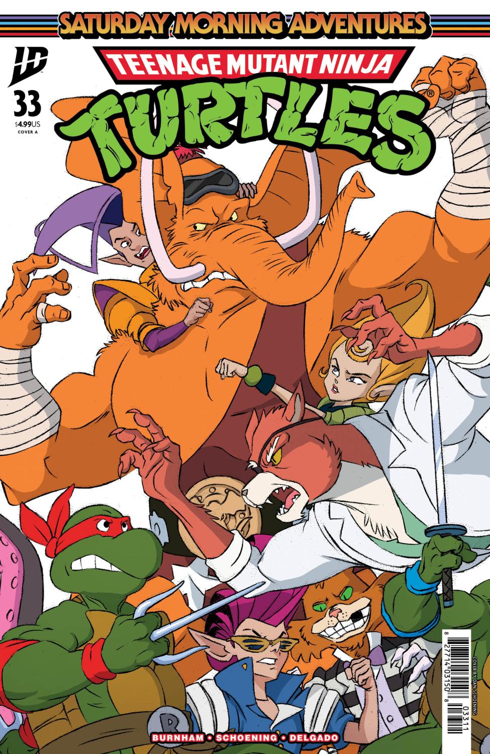 TEENAGE MUTANT NINJA TURTLES SATURDAY MORNING ADVENTURES #33 COVER A SCHOENING CONNECTING COVER SET CVR A