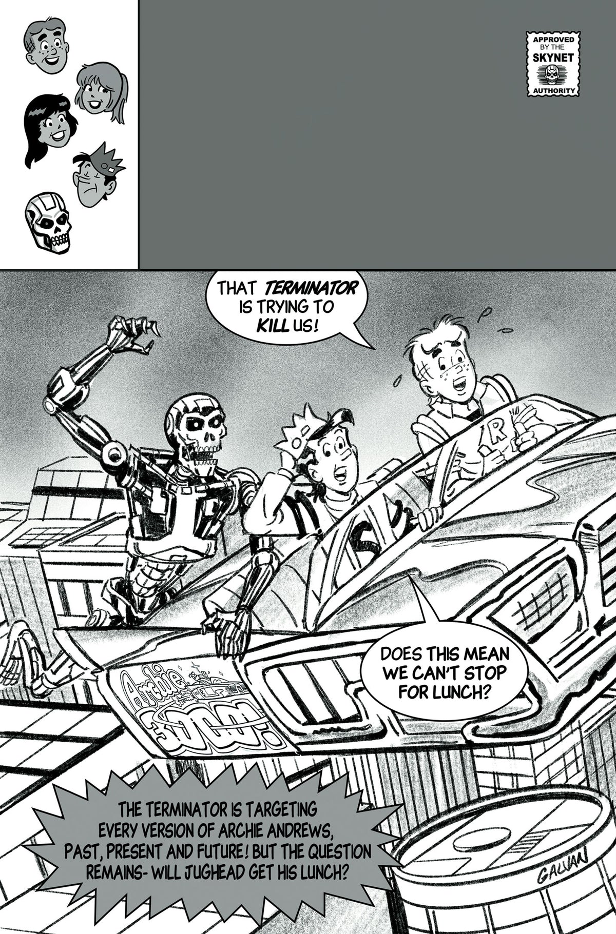 ARCHIE VS THE TERMINATOR #2 CVR I INC 1:15 BILL GALVAN LINE ART VIRGIN VAR