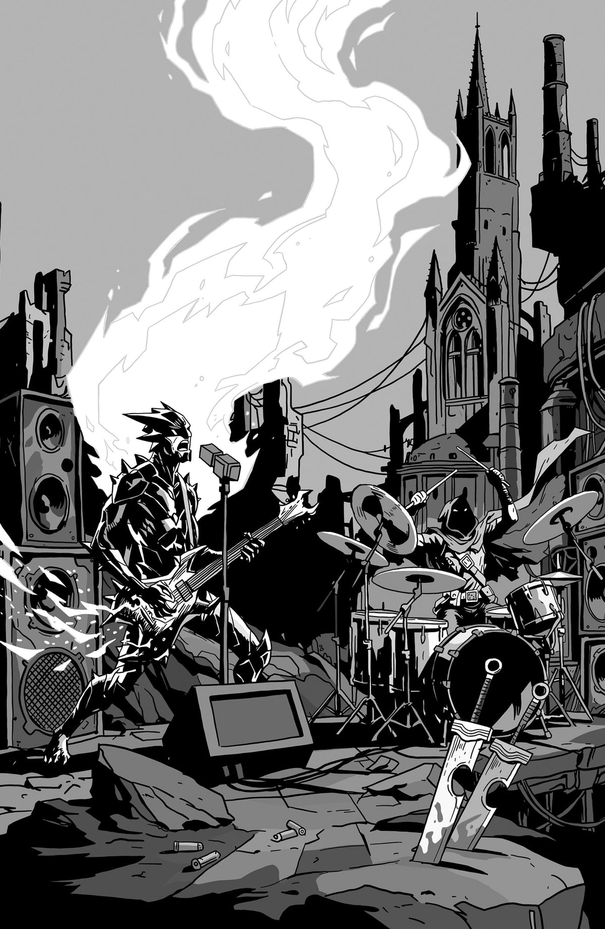 FIREBORN #6 CVR F EMMANUEL GERVASONI CARDSTOCK CONCERT B&W VAR