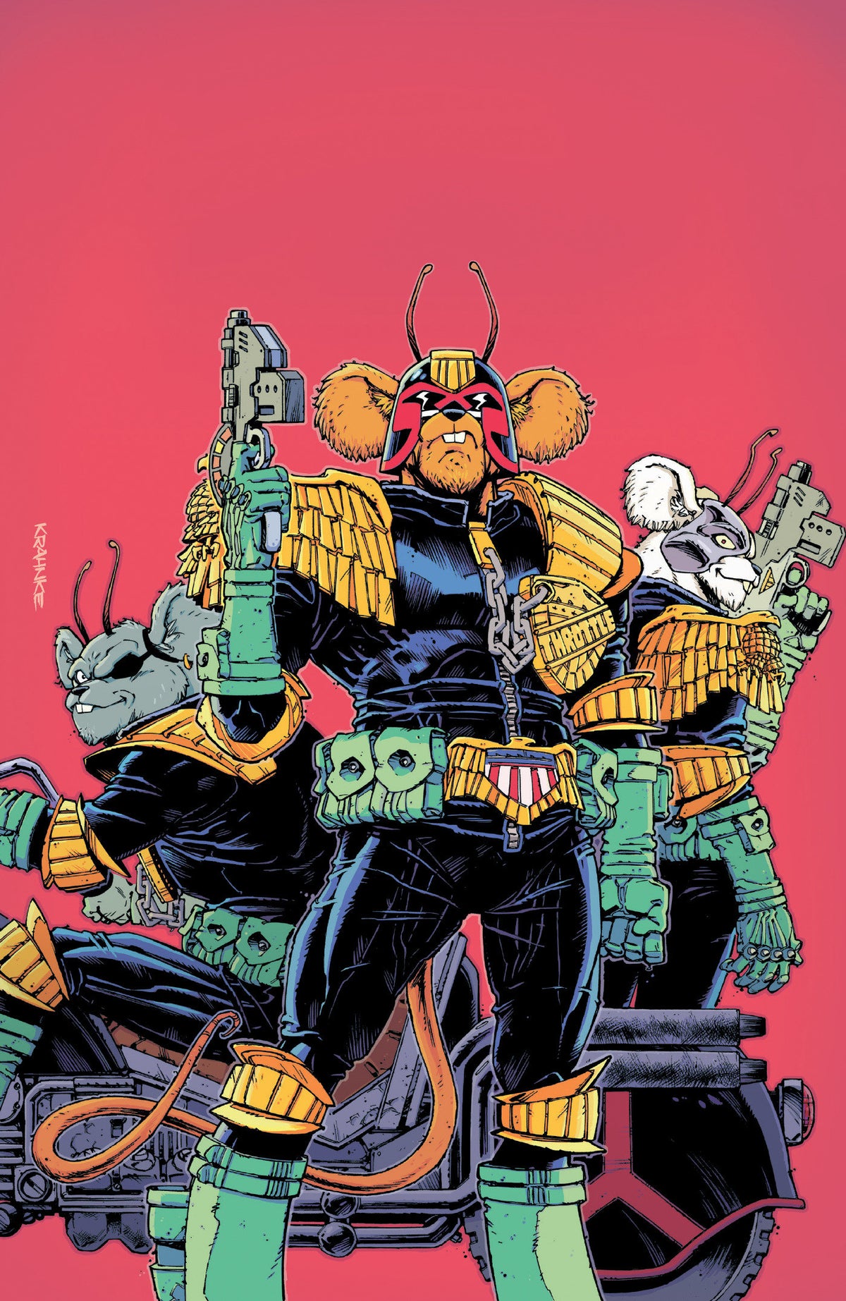 JUDGE DREDD BIKER MICE FROM MARS #1 COVER G ANDREW KRAHNKE FULL ART 1:20 VAR CVR G 1:20 INCV
