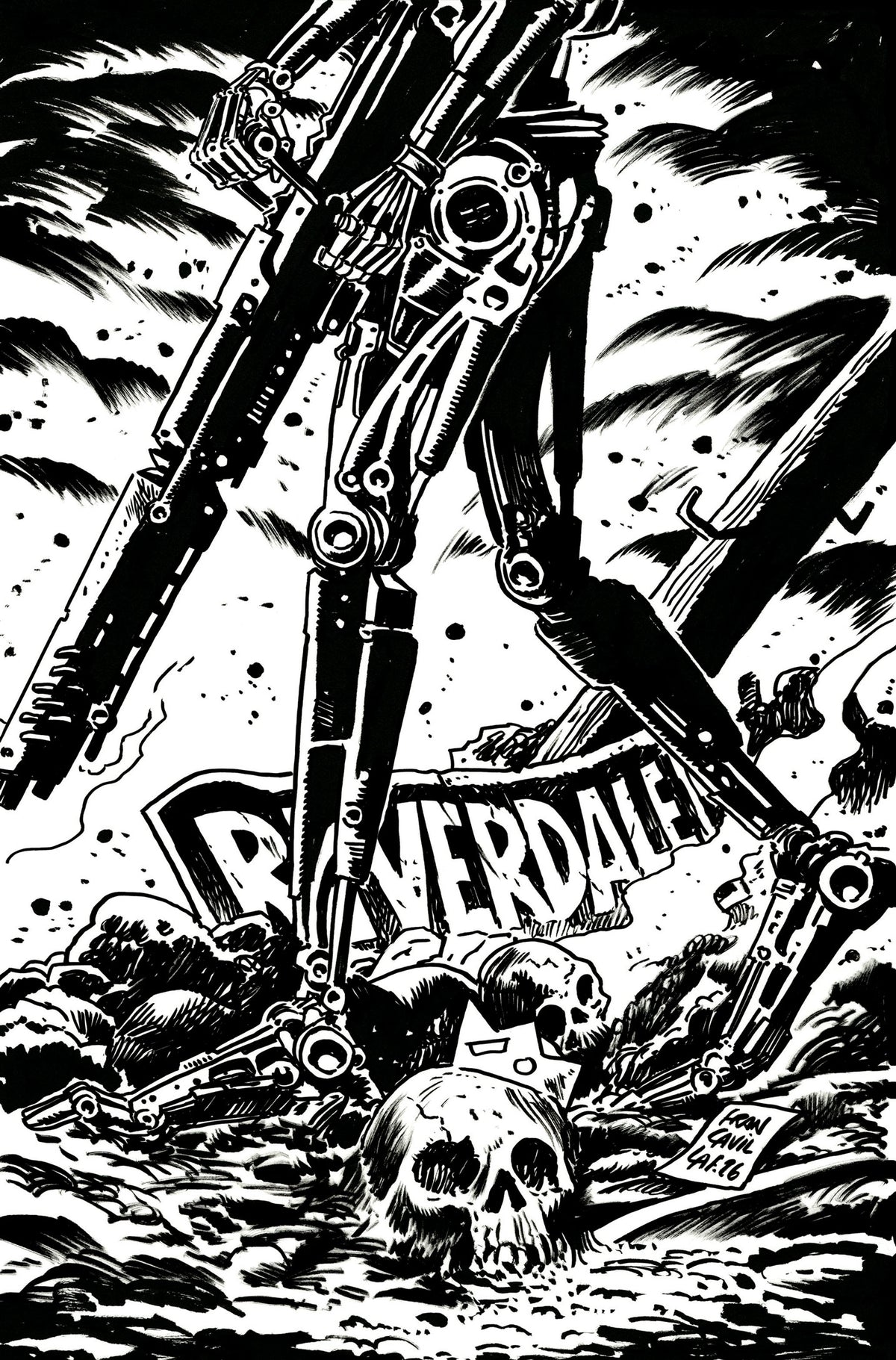 ARCHIE VS THE TERMINATOR #2 CVR L INC 1:7 FRANCESCO FRANCAVILLA LINE ART VIRGIN VAR 1:7 INCV
