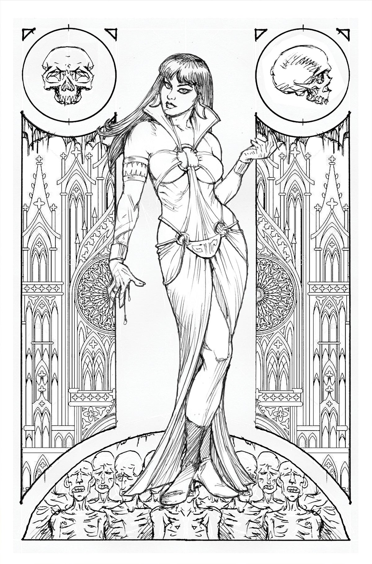 VAMPIRELLA PARADISE #1 CVR S INC 1:7 JOSEPH MICHAEL LINSNER LINE ART VIRGIN VAR 1:7 INCV