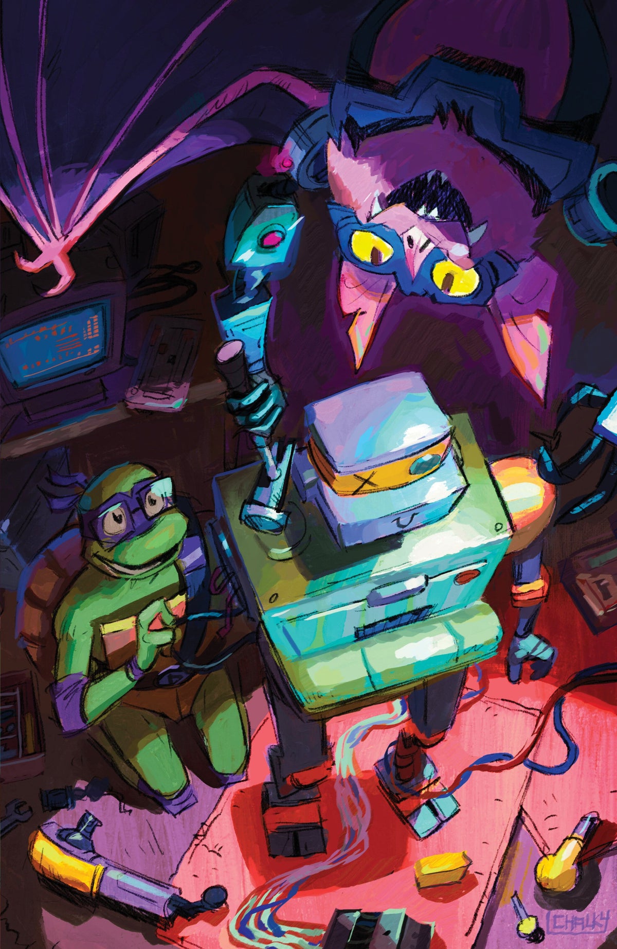 TALES OF THE TEENAGE MUTANT NINJA TURTLES TEAR IN TIME #1 VAR RI 10 CHALKY WONG HOBBY SET FULL ART CVR C 1:10 INCV
