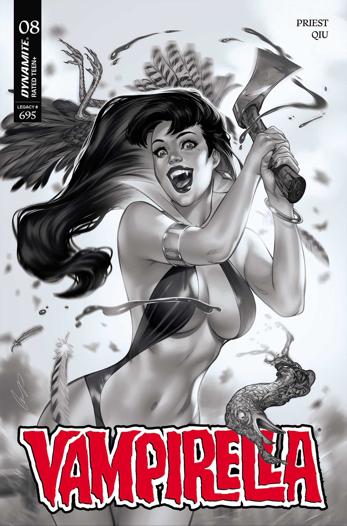 VAMPIRELLA 2026 #8 CVR O INC 1:7 ELIAS CHATZOUDIS BW VAR 1:7 INCV